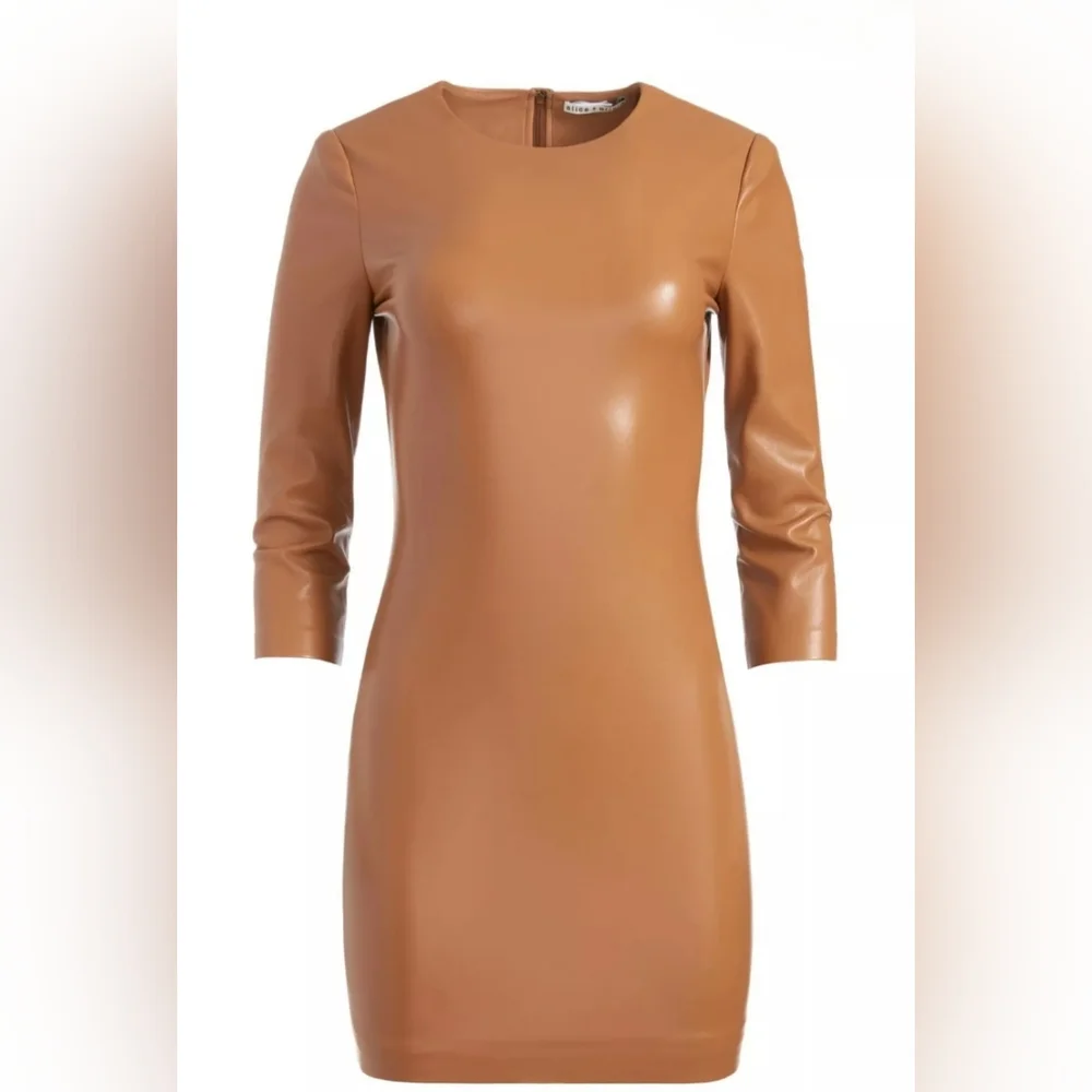 Alice + olivia inka leather mini dress Size 4 - Picture 8 of 16